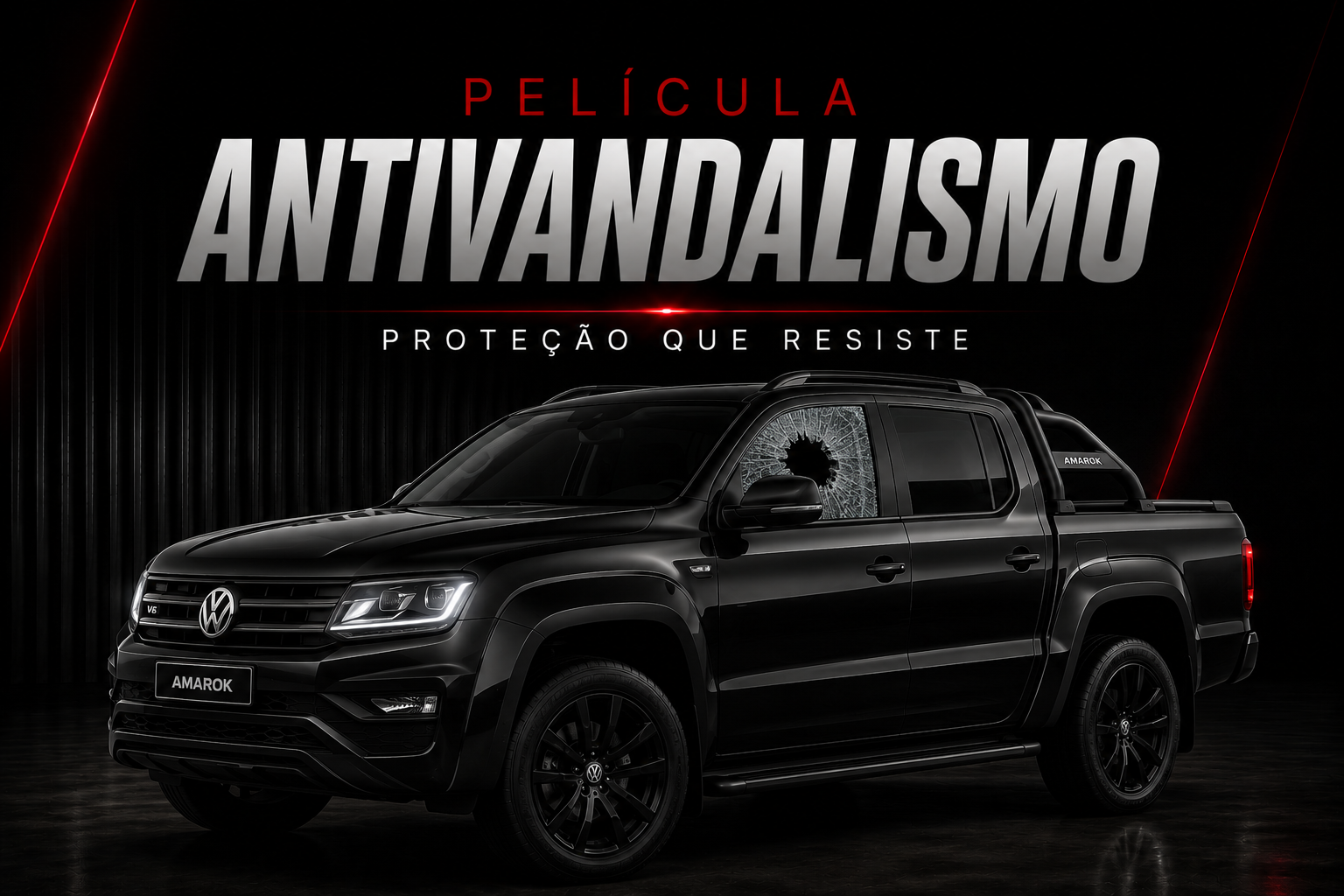 Película Antivandalismo aplicada em vidro automotivo