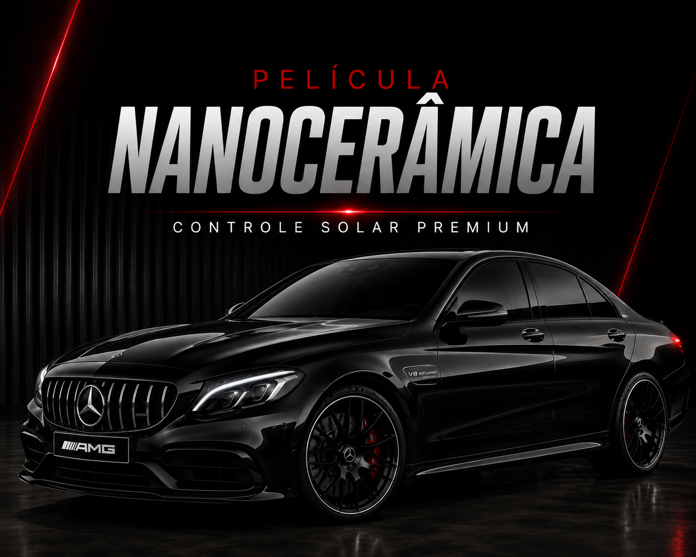 Película Nano Cerâmica aplicada em vidro automotivo